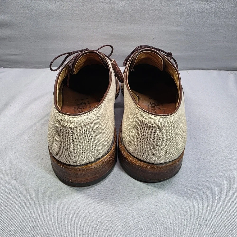 VINTAGE‎ 1985 Allen Edmonds Hunter Mens Oxford Linen Shoes 8 Grey Made USA RARE